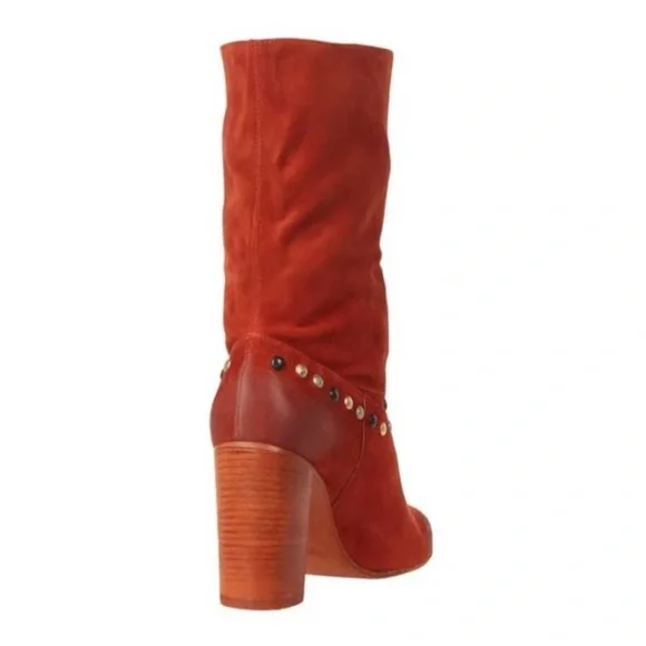 NEW Free People Dakota Studded Suede Western Boot in Ginger Snap Sz. 39.5 (9.5) - Picture 4 of 5